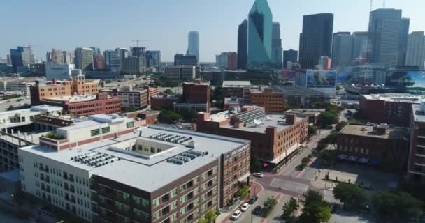 Flyg Nära Dealey Plaza Dallas Texas — Stockvideo