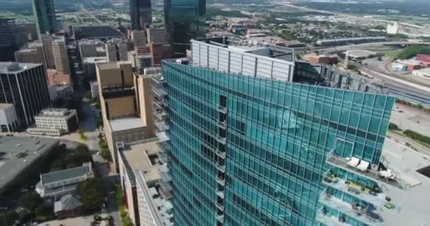 Aerial Condos Downtown Fort Worth Texas — Stock Video