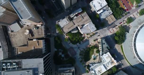 Aerial High Angle View Downtown Fort Worth Texas — стокове відео