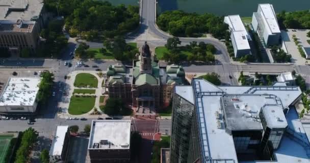 Aerial Downtown Fort Worth Τέξας — Αρχείο Βίντεο