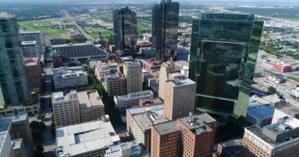 Aerial Downtown Fort Worth Τέξας — Αρχείο Βίντεο