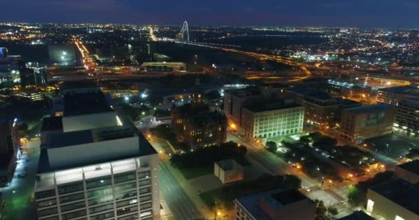 Aérea Cerca Dealey Plaza Dallas Texas — Vídeos de Stock