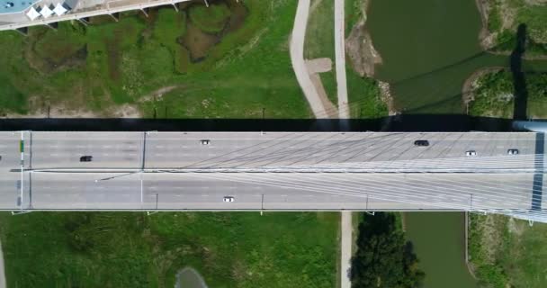 Aerial Margaret Hunt Hill Bridge Dallas Texas — Vídeo de Stock