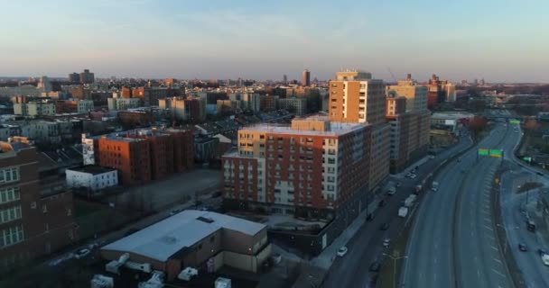 Harlem Nyc Aerial 2021 — Stockvideo