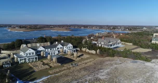 Hamptons Aerial Large Homes — Stockvideo