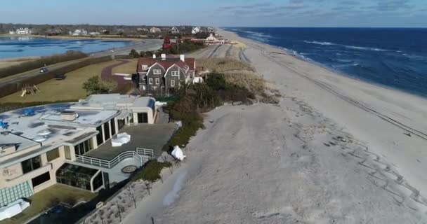 Die Hamptons Aerial Large Homes — Stockvideo