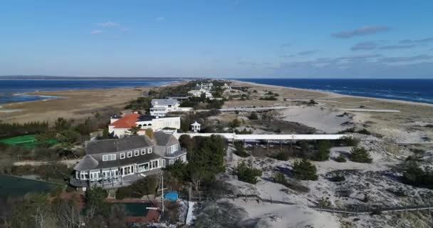 Die Hamptons Aerial Large Homes — Stockvideo