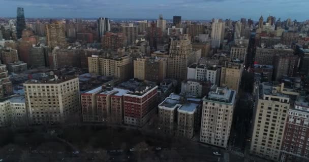 Letecky Blízko Ulice Upper West Side New York City — Stock video