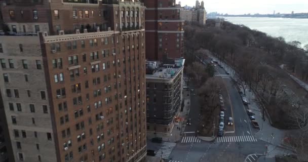 Aerial 79Th Street Upper West Side New York City — стоковое видео