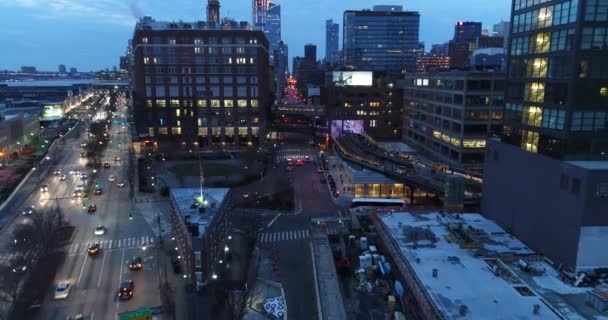 Aerial Westside Highway Meatpacking District Chelsea Νέα Υόρκη — Αρχείο Βίντεο