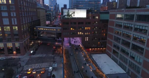 Meatpacking District Chelsea New York Taki High Line Havayolları — Stok video