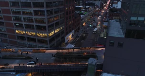 Meatpacking District Chelsea New York Taki High Line Havayolları — Stok video