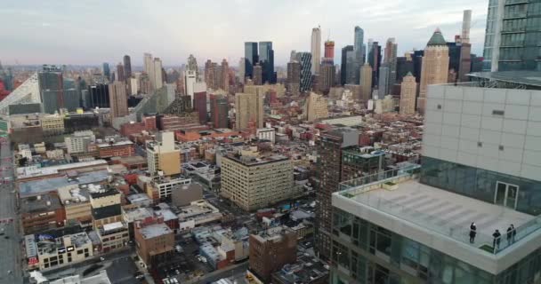 Luchtfoto Nabij 42Nd Street Midtown West New York City — Stockvideo