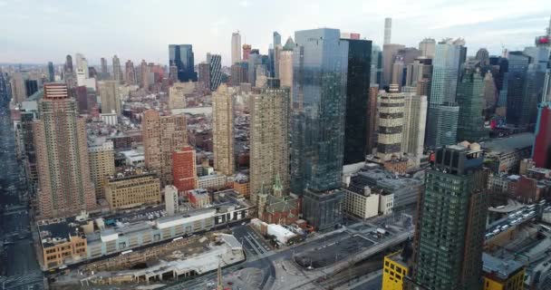 Aerial 42Nd Street Midtown West New York City — Stock Video