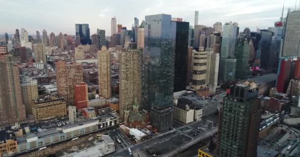Luchtfoto Van 42Nd Street Midtown West New York City — Stockvideo