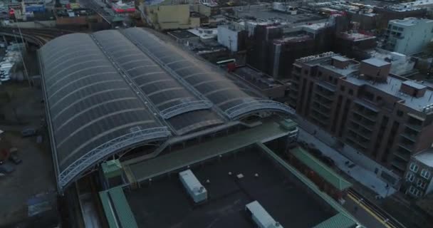 Coney Island Yard Aerial Rail Yards 2017 — Stock Video