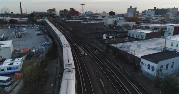 Coney Island Yard Pátios Ferroviários Aéreos 2017 — Vídeo de Stock