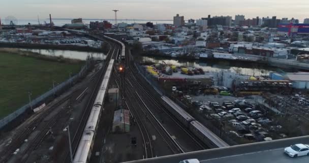 Coney Island Yard Aerial Rail Yards 2017 — стокове відео
