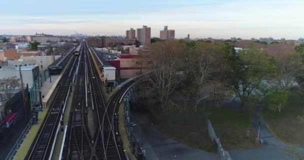 Coney Island Yard Pátios Ferroviários Aéreos 2017 — Vídeo de Stock