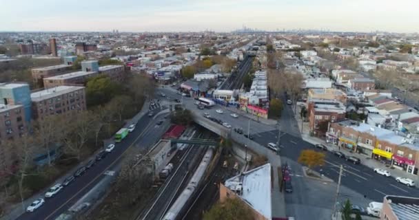 Coney Island Yard Luchtfoto Spoor Werven 2017 — Stockvideo