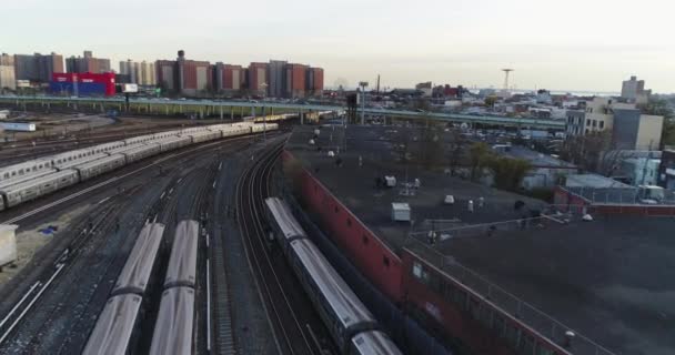Coney Island Yard Εναέρια Σιδηροδρομικά Ναυπηγεία 2017 — Αρχείο Βίντεο