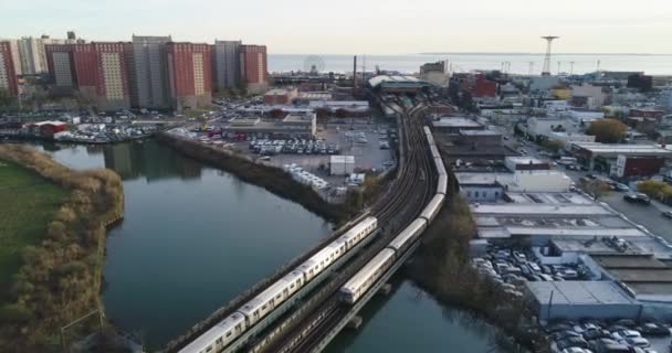 Aerial Williamsburg Neighborhood Brooklyn New York Though Its Become More Стокове Відео 