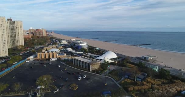 Coney Island Beach Aerial — Video Stock