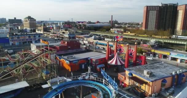 Coney Island Beach Aerial — Vídeo de Stock