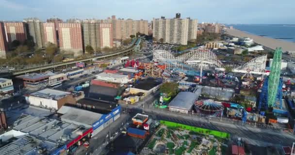 Coney Island Beach Antena — Vídeo de Stock