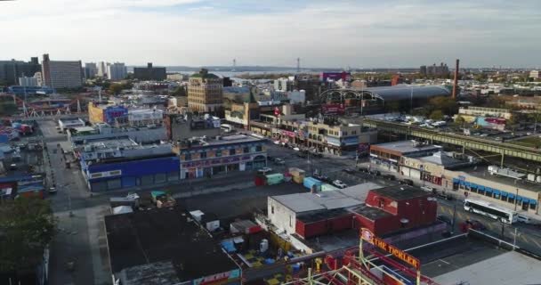 Coney Island Beach Aerial — Stock Video