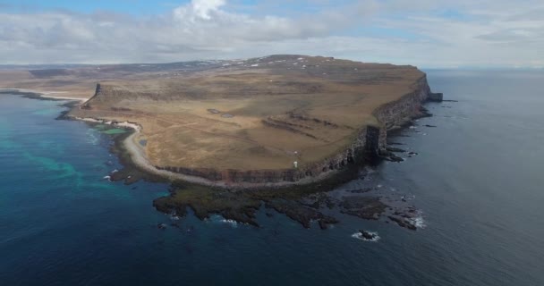 Aerial Seaside Cliff Island – Stock-video