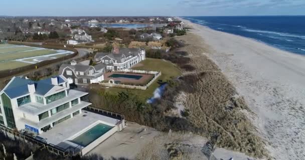 Las Casas Grandes Aéreas Hamptons — Vídeos de Stock
