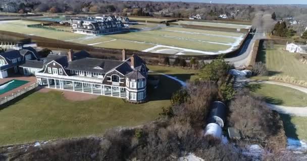 Grandes Casas Aéreas Hamptons — Vídeo de Stock