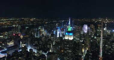 Aerial Empire State Binası NYC Gecesi