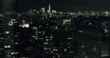 Flatiron Bölgesinin Hava Görüntüleri Gece, New York