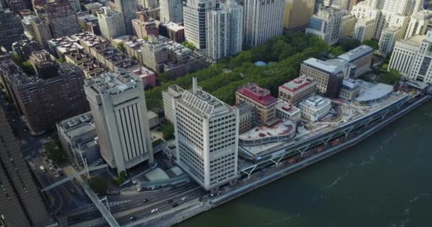 Aerial Rockefeller University Upper East Side New York City — Stock video