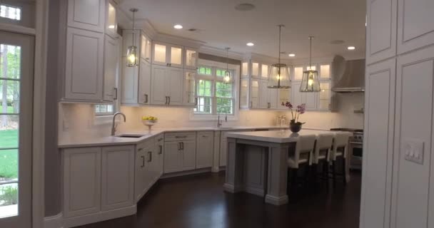 Footage Modern Kitchen Living Dining Room New Jersey Home — стокове відео