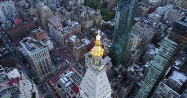 Metropolitan Yaşam Saati Kulesi Flatiron Bölgesi New York — Stok video