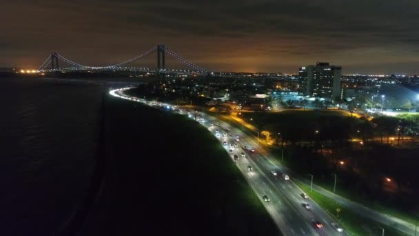 Flygbilder Från Verrazano Narrows Bridge New York — Stockvideo