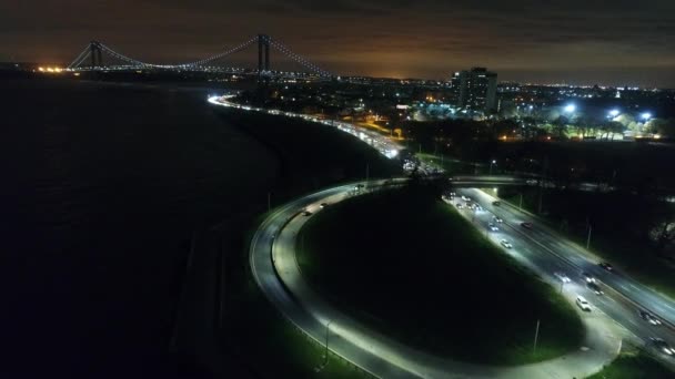 Flygbilder Från Verrazano Narrows Bridge New York — Stockvideo