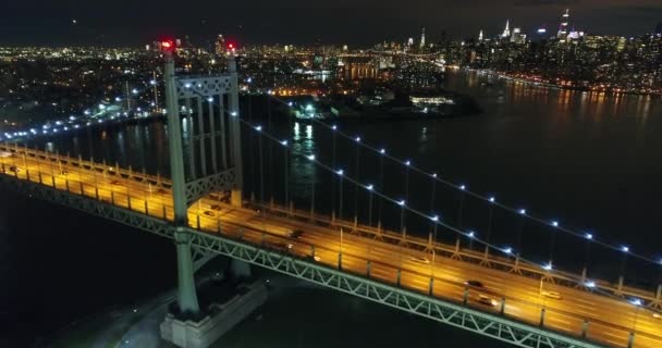 Aerial Footage Robert Kennedy Bridge New York City — стокове відео