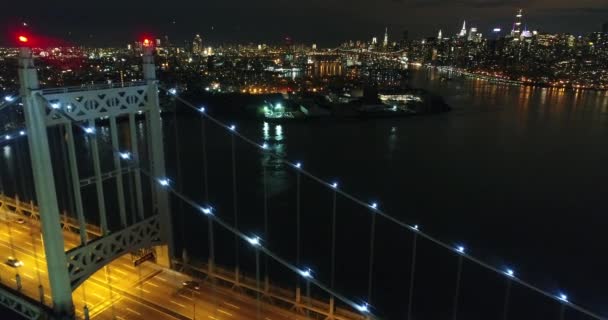 Aerial Footage Robert Kennedy Bridge New York City — Wideo stockowe