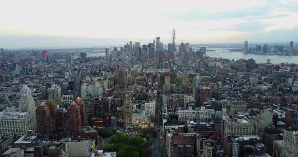 Filmación Aérea Manhattan Nueva York — Vídeo de stock