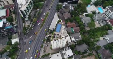 Bangkok, Tayland 'daki Meşgul Caddelerin Hava Görüntüleri