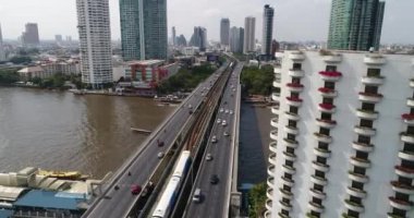 Bangkok, Tayland 'daki Otoyolun Hava Görüntüleri