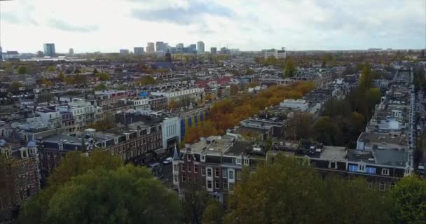 Letecký Záznam Amsterdamu Nizozemsko — Stock video