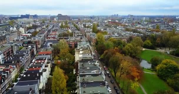 Aerial Footage Amsterdam Netherlands — стоковое видео