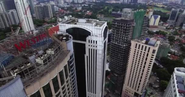 Luchtfoto Van Kuala Lumpur Skyline Maleisië — Stockvideo