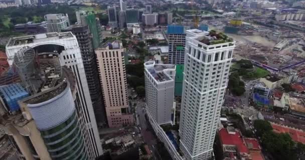 Aerial View Kuala Lumpur Skyline Construction Malaysia — стокове відео
