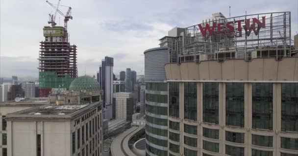 Aerial Westin Hotel Skyline Kuala Lumpur Malaysia — стокове відео